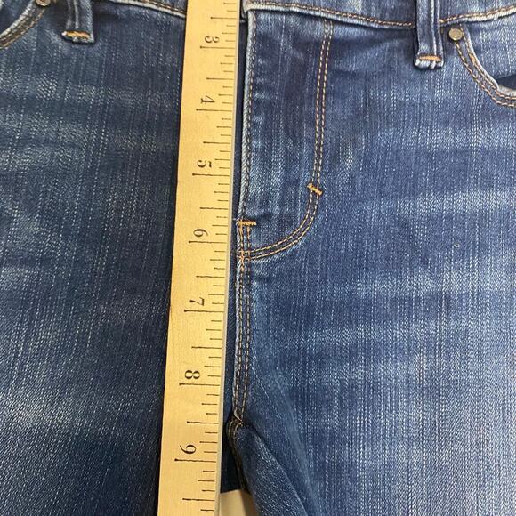 WHBM The Slim Ankle Jeans Skinny Mid Rise Dark Blue Western Jeweled Size 2 - Picture 5 of 16